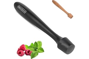 A Bar Above Black Muddler for Cocktails – 12-Inch-Long Cocktail Muddler Perfect for Crushing Fruit, Pressing Mint & Sugar Cub