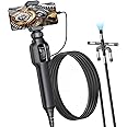 ORASANT 360°Articulating Borescope, Two-Way Endoscope Camera with 8 LED Light,IP67 Waterproof Snake Camera, Inspection Camera with Articulated Head Compatible for Android and iOS(1M/3.28FT)