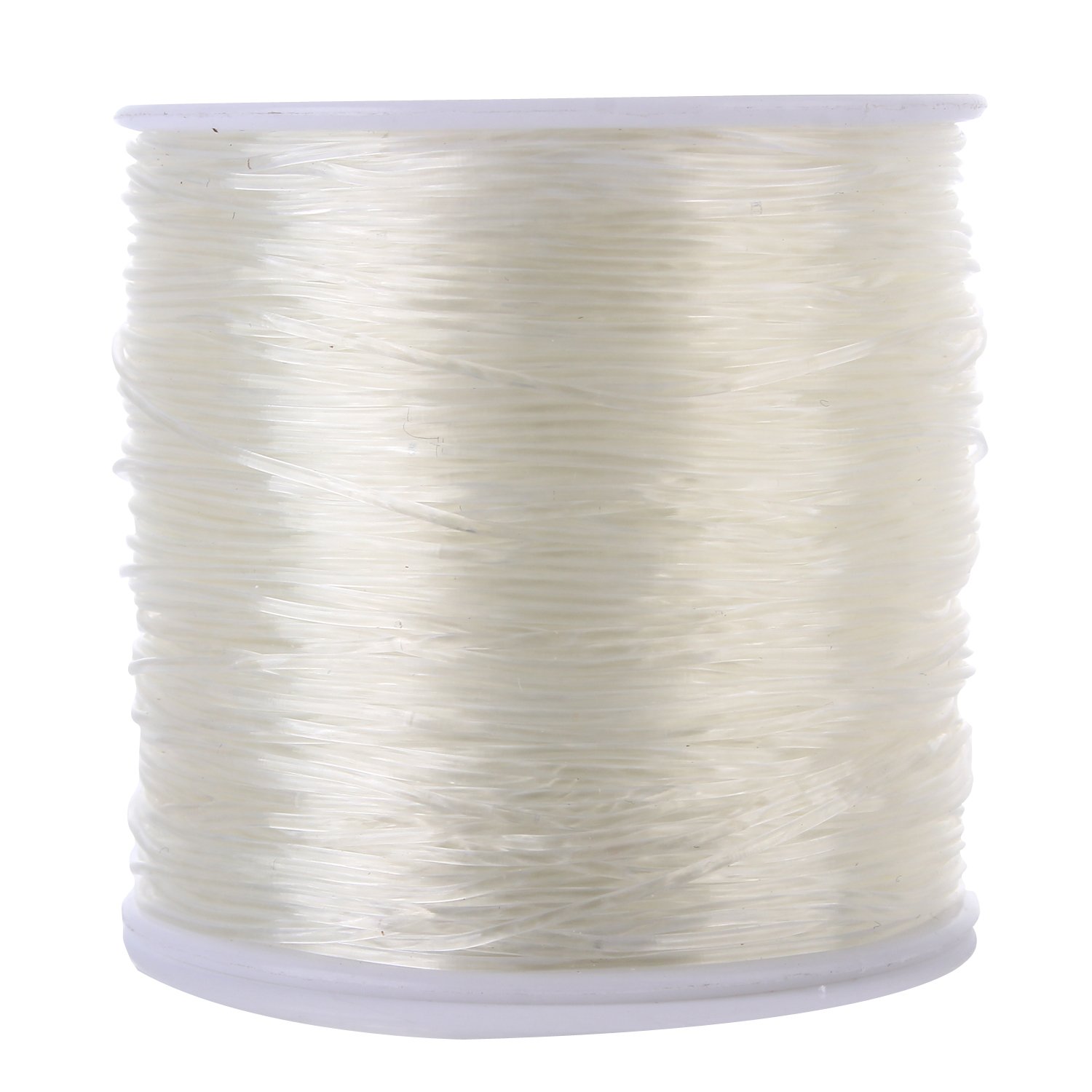 VABNEER 1mm Elastic Beading Threads 100m Elastic Cord Beading Thread Stretch String (Transparent, 100m)