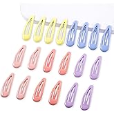 Cptots 20 PCS Metal Snap Hair Clips Water Drop No Slip Barrettes for Women Bright Small Hair Clips For Thick And Thin Fine Hair,Yellow Blue Purple Pink,1.97 x 0.5 In.
