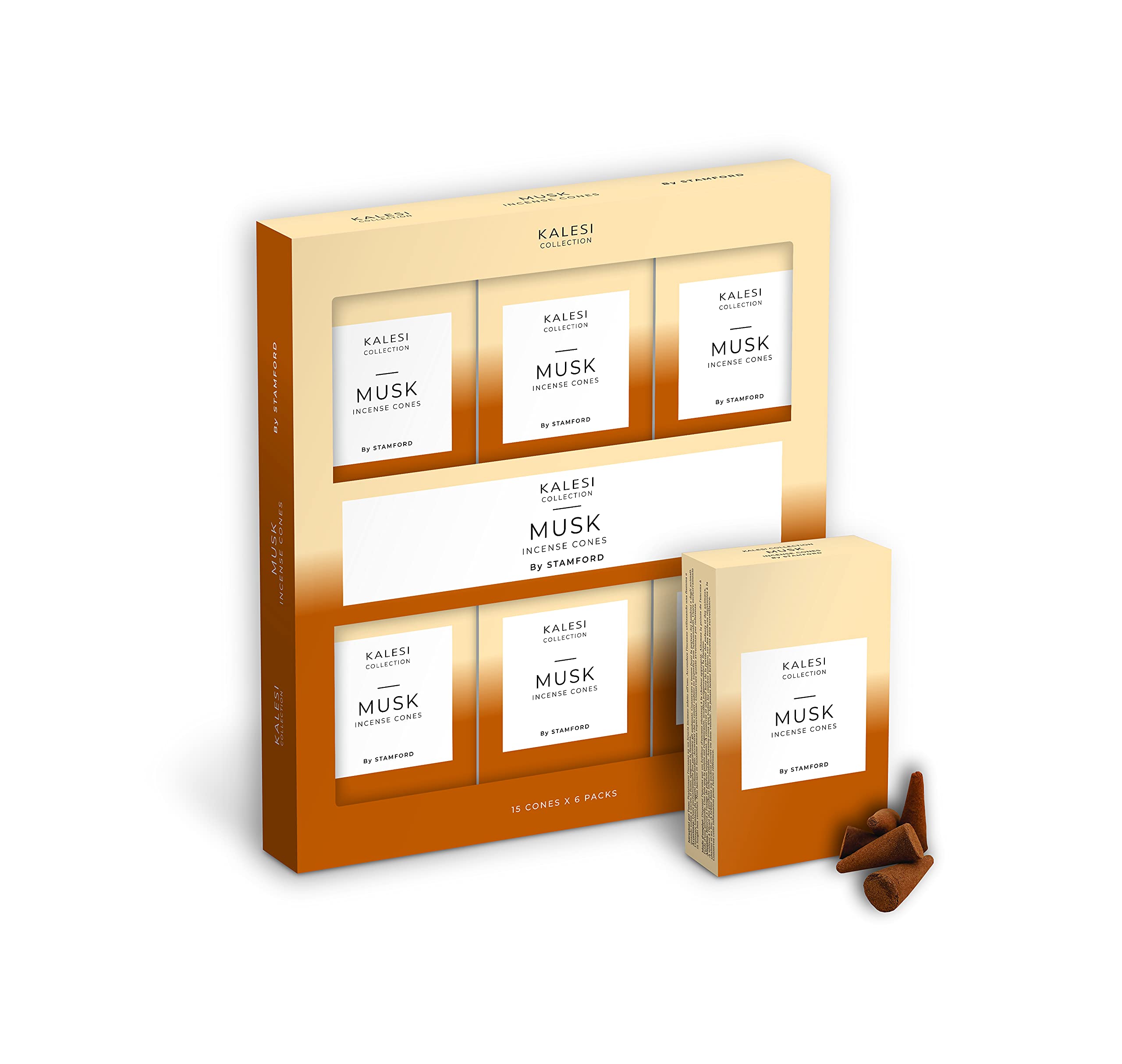 The Kalesi Collection by Stamford Musk Incense Cones 42206- Pack of 6