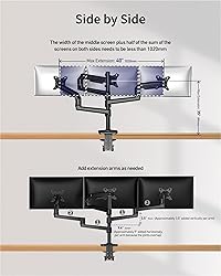 Ergounion Triple Monitor Mount, Holds Screens up to