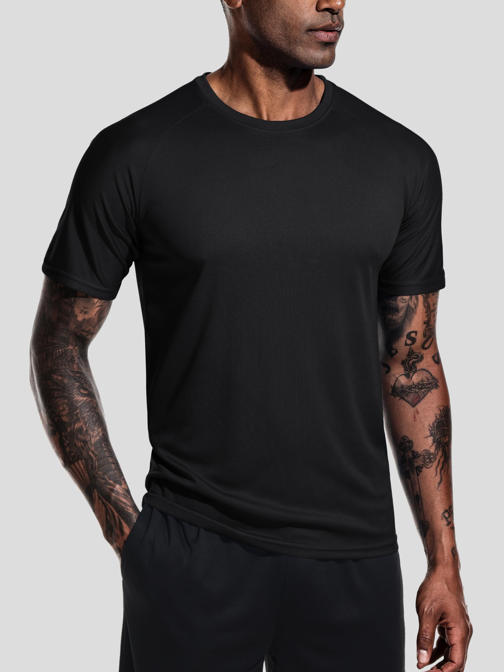 Teesmen 3 Pack Quick Dry T Shirt Running Shirts Men Sport Tops Gym Wicking Athletic T Shirts Breathable Workout Shirts