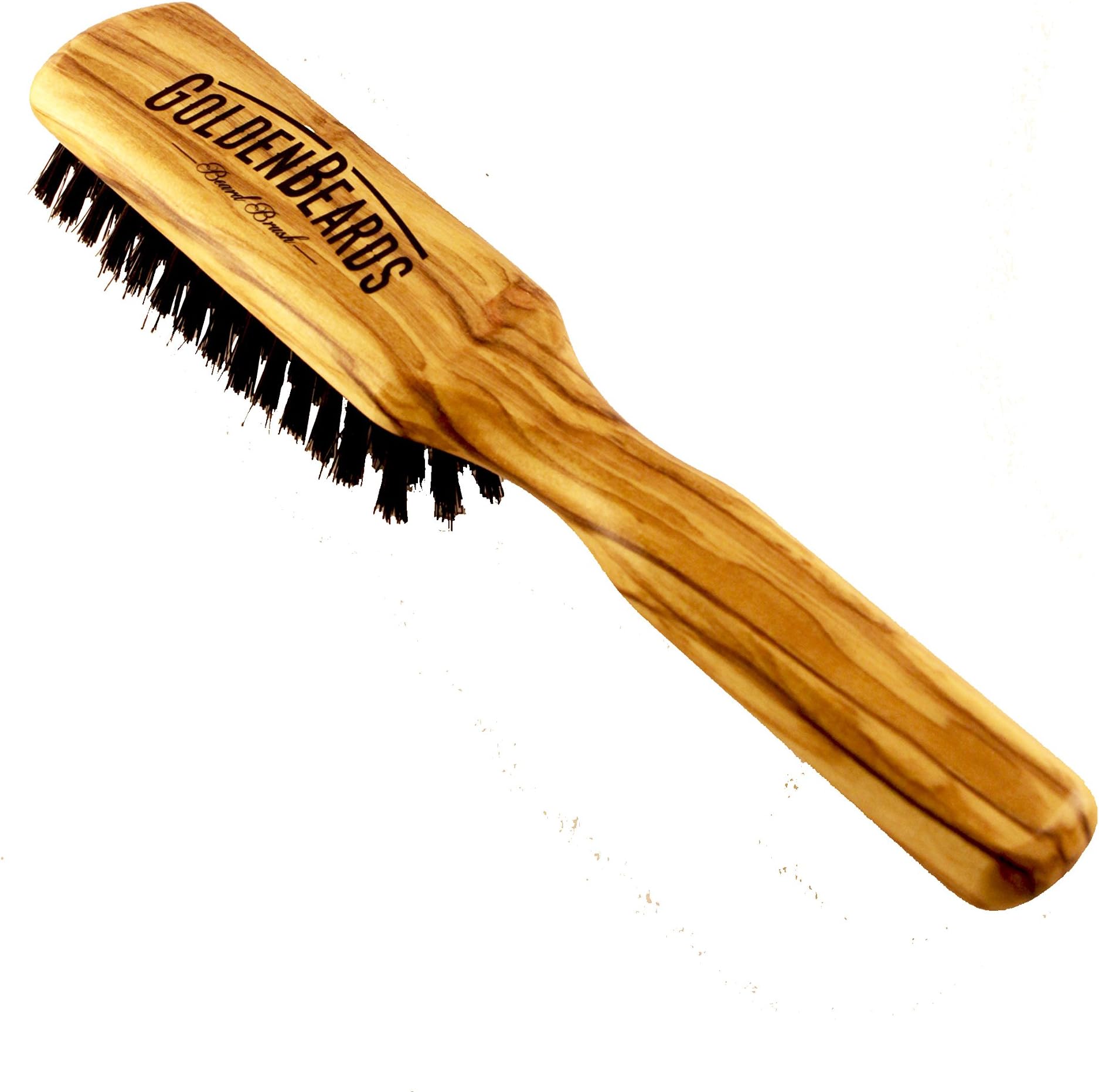 Beard Brush Set with Natural Boar Bristles. A Handmade Beard Brush for Men from Olive Wood.