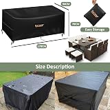 Enzeno Patio Furniture Cover 170x94cm Waterproof Oxford 420D Windproof view 6