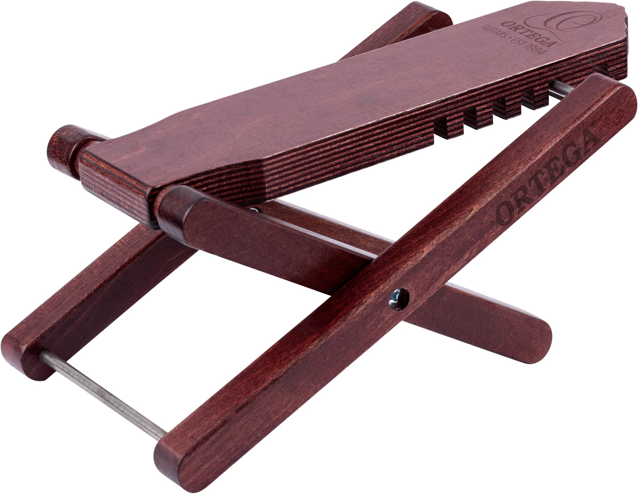 Ortega GuitarsWooden Classical Foot Rest Stool-Made of Solid Birch-Adjustable Height-Wine Red (OWFS-1WR)