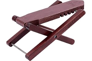 Ortega Guitars Wooden Classical Foot Rest Stool-Made of Solid Birch-Adjustable Height-Wine Red (OWFS-1WR)