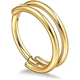 limerencia Nose Rings Hoop - 16G Titanium Nose Ring for Women Men, Hinged Segment Septum Lip Rings Cartilage Conch Rook Helix Tragus Daith Earrings, Piercing Jewelry