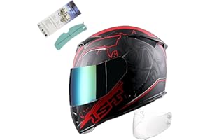 1Storm Motorcycle Full Face Helmet Skull King Matt Black + One Extra Clear Shield: HJK311