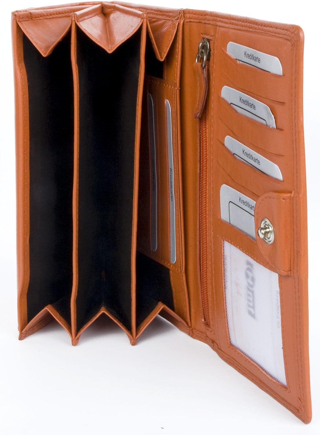 Women's Orange Soft Genuine Leather Wallet HMT - Image 4