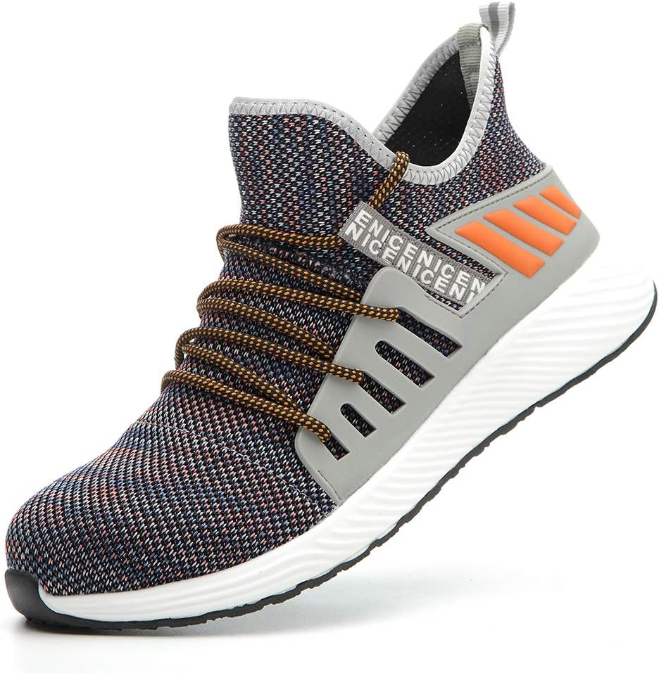 Men Steel Toe Work Shoes, Lightweight Fashion Sports Safety Shoes Steel Toe Womens Shoes Indestructible Shoes