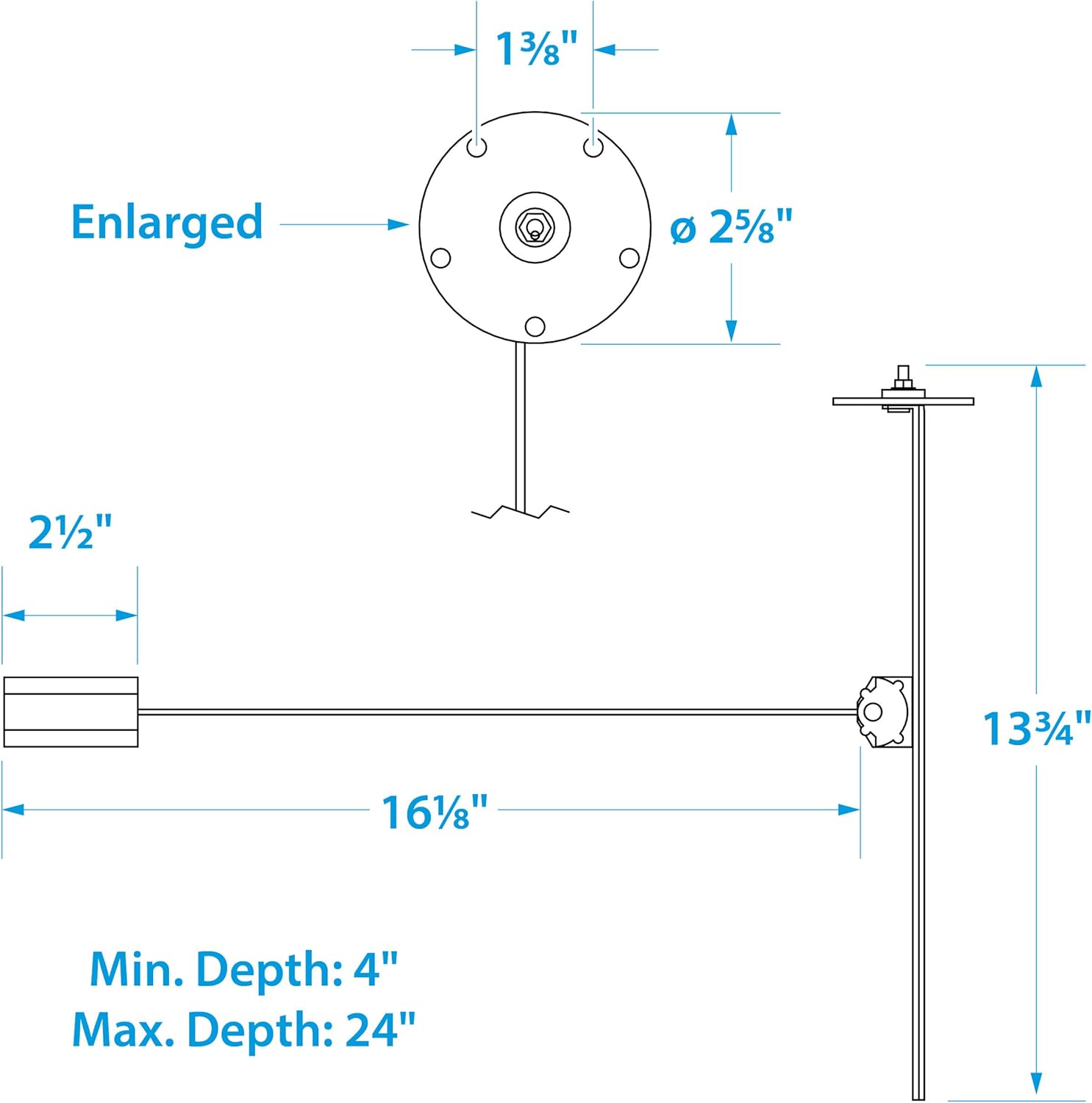 Seachoice Gas Or Diesel Marine Fuel Electric Sending Unit Kit