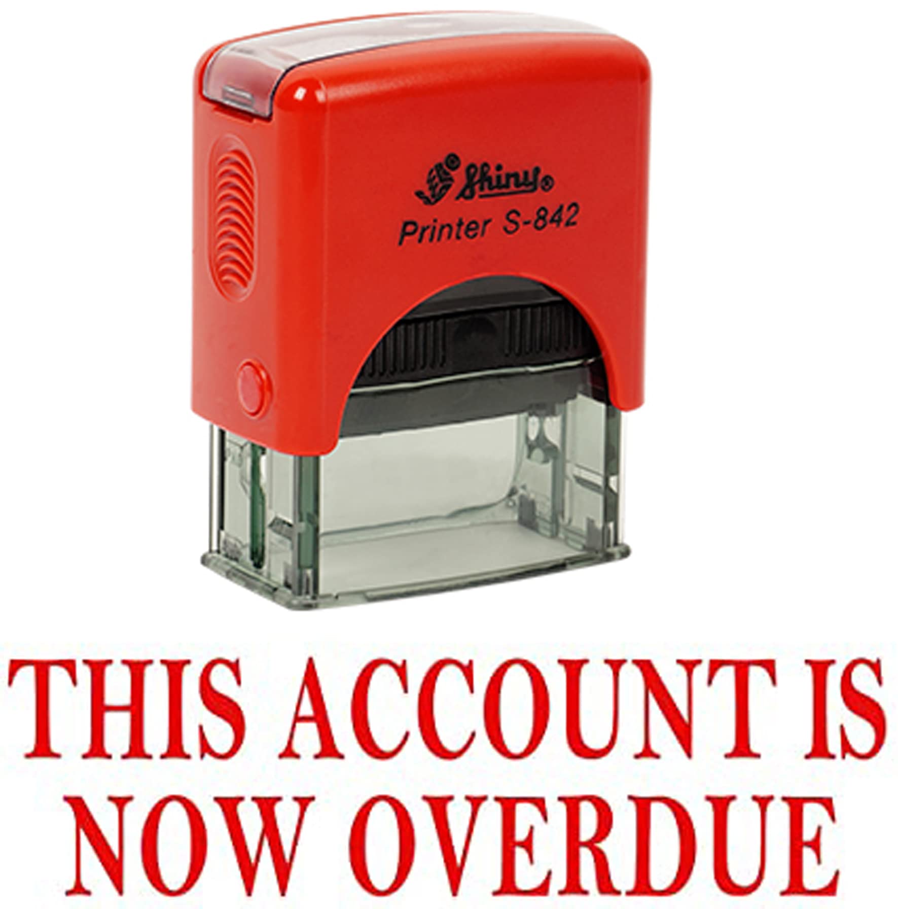 This Account is Now OVERDUE Self Inking Rubber Stamp Custom Shiny Stamp