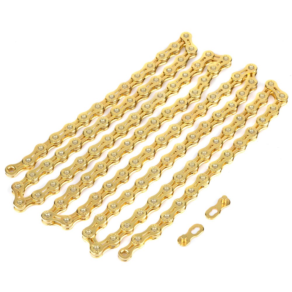 VGEBY 11 Speed Bicycle Chain, Bike Chain Gold Hollow Rope Chain Link Connector for 11 Speed Bikes Accessory