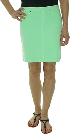 lime green jean skirt