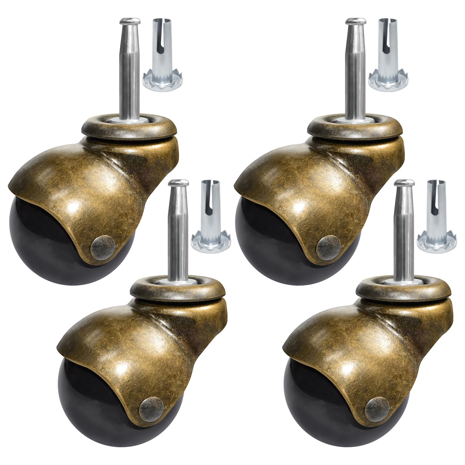 Photo 1 of MySit 2 Inch Vintage Ball Caster Spherical Casters with Grip Neck for Furniture Legs, Cabinet, Sofa(4pc)