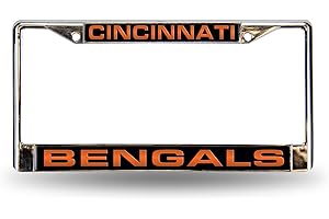 Rico Industries NFL Football Cincinnati Bengals Black Chrome Laser License Frame 12" x 6"