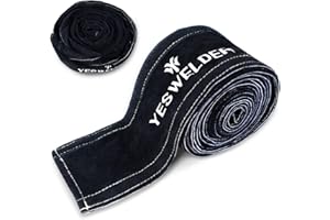 YESWELDER TIG Welding Torch Cable Cover Flame Resistant Leather Black Cover 7.6 Meters(25 Feet Length)
