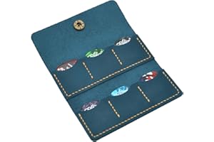 Turbosnail Guitar pick holder leather,Guitar pick holder gift,Leather guitar pick case,Gift for guitarist (Blue)