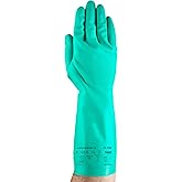 Alphatec Solvex 37-155 Nitrile Industrial Unflocked Chemical-Resistant Gloves for Food, Mechanics, Utilities - XL, Green (12 Pairs)