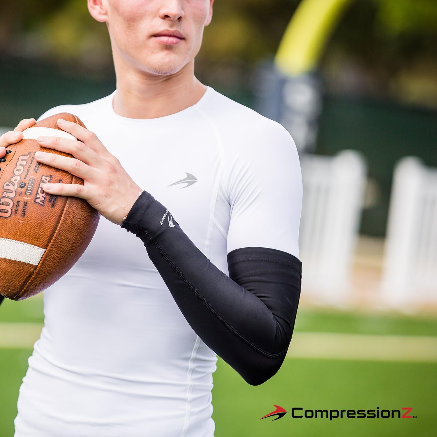 CompressionZ Compression Arm Sleeves for Men Women UV Protection Baseball Basketball Tennis Golf Elbow Sleeve Sports Arm Warmers Lymphedema: Sports & Outdoors
