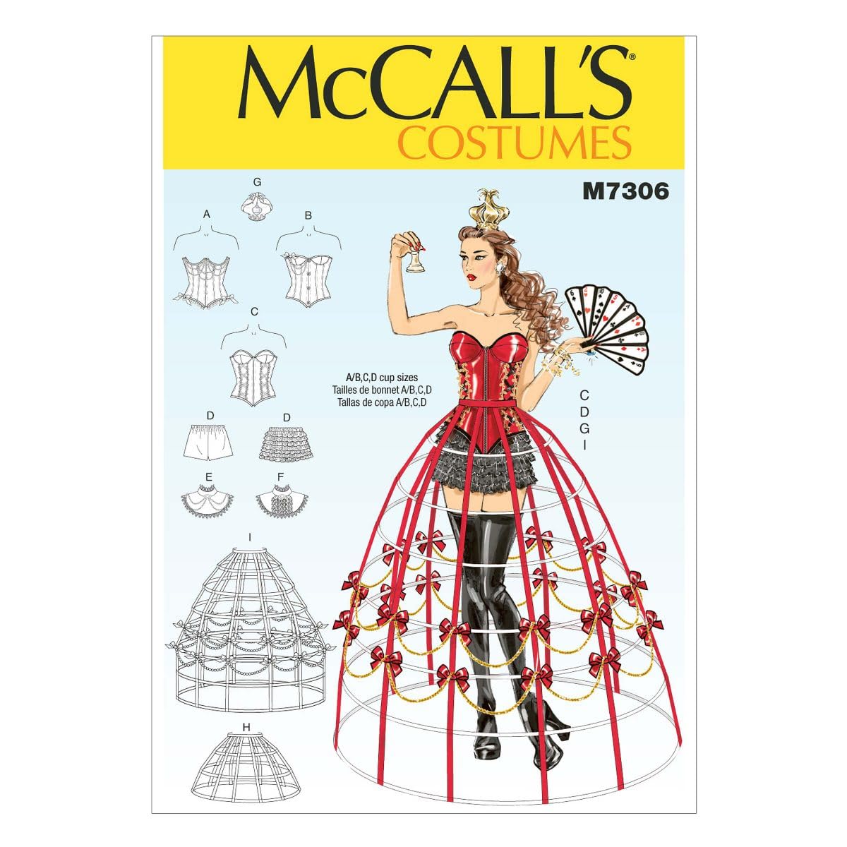 McCall's Patterns 7306, Misses Costumes,Sizes 14-22, vinyl, Multicolor, E5 (14-16-18-20-22)