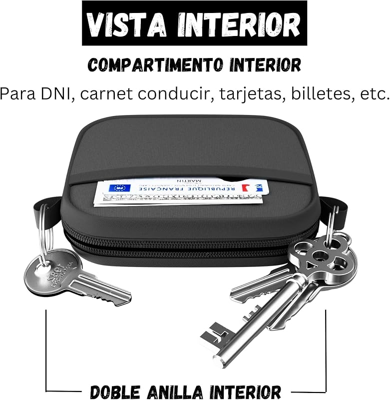 Llavero moto con 1 Anilla Exterior y 2 Interiores, Accesorios moto, Accesorios para Moto, Llavero para Moto THE KEY TO HAPPINESS (Cartera Llaves THE KEY TO HAPPINESS)
