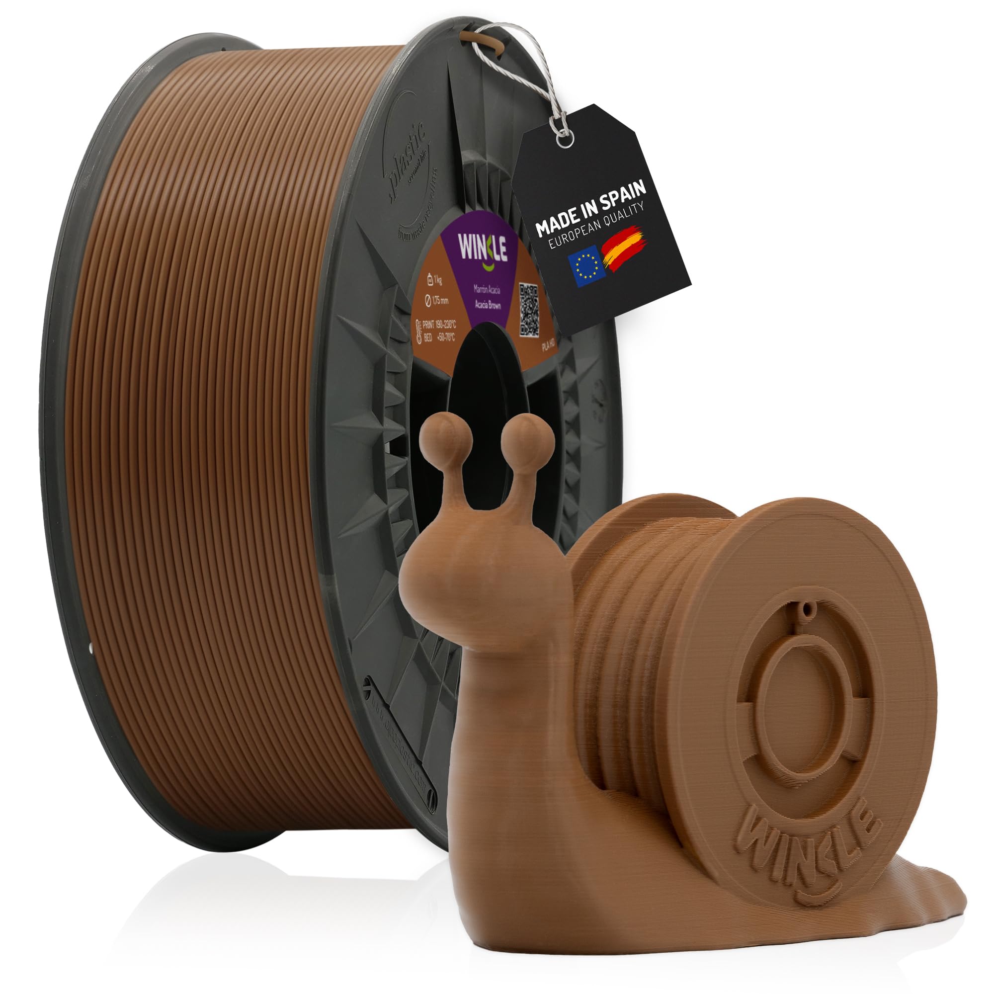 Winkle PLA Filament | PLA 1.75 mm | Printing Filament | 3D Printer | 3D Filament | Acacia Brown | 300 g Spool
