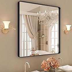 ISTRIPMF 36x36 Inch Black Bathroom Mirror,Rectangle