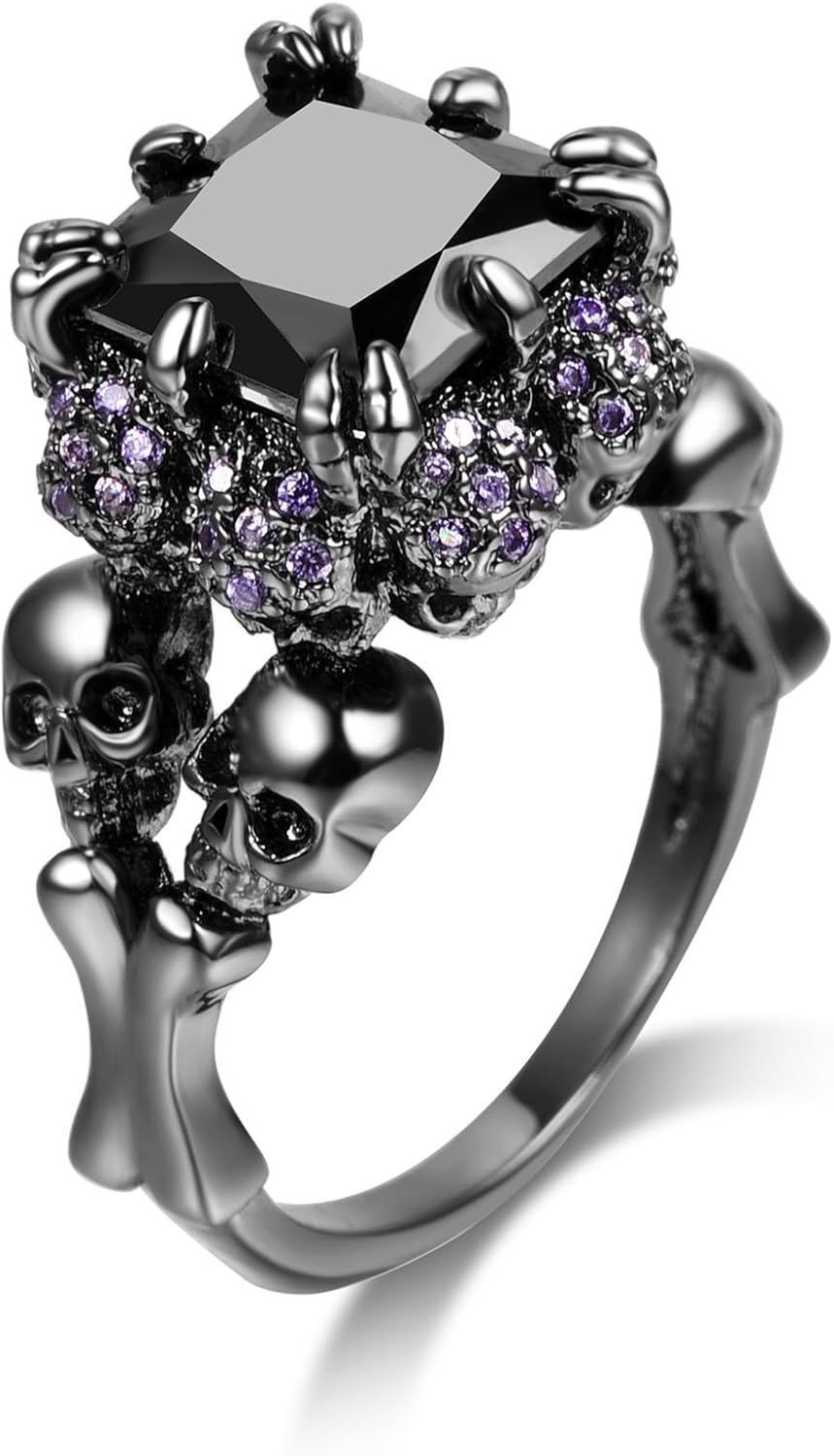 Women Skull Rings Gothic Jewelry 