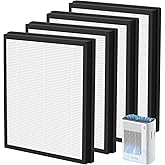 4 Pack T356 Replacement Filter for Trucozie T356 Air Purifier, 3-IN-1, H13 True HEPA with High-Efficiency Activated Carbon Filter and Pre-Filter for Cleaner Air