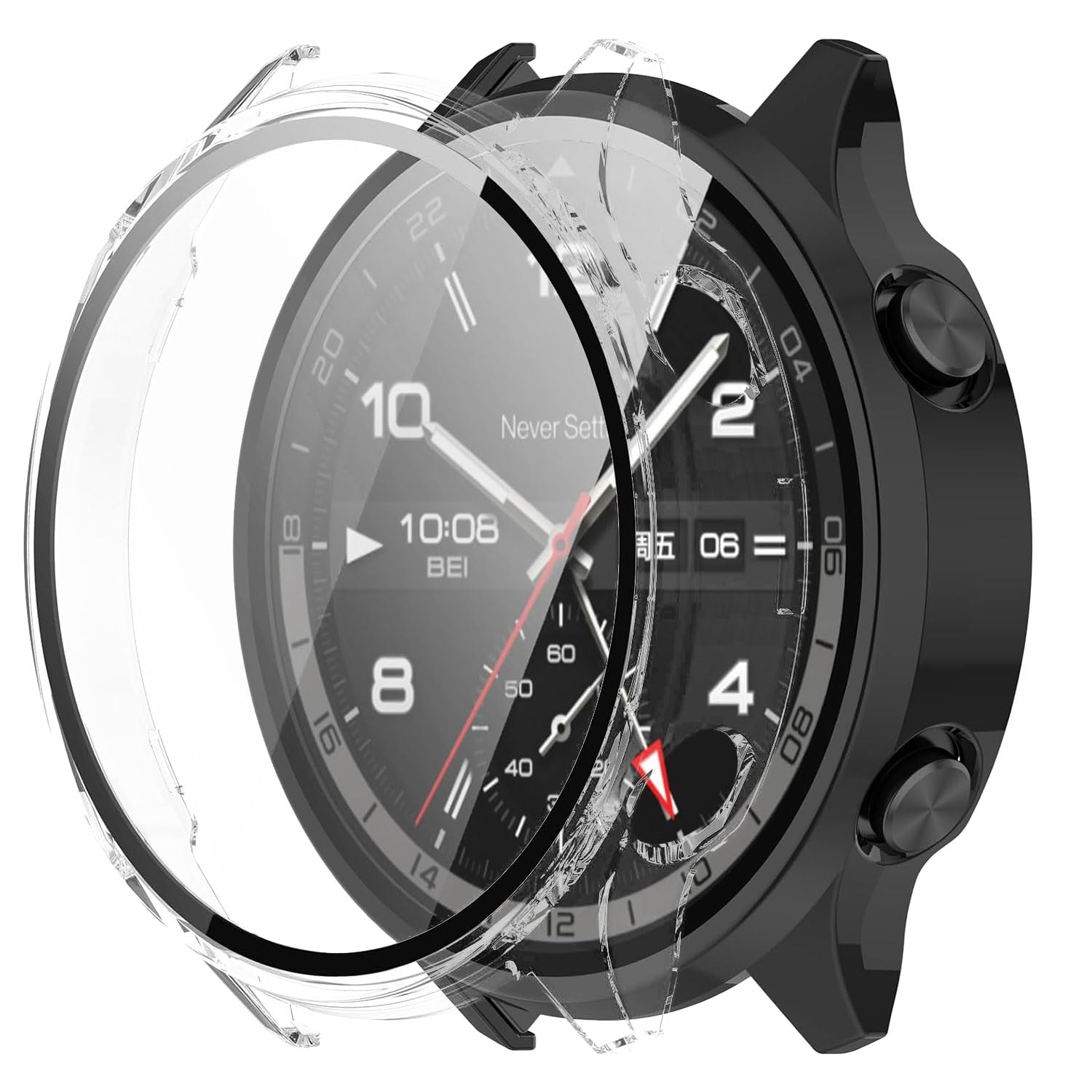 Photo 1 of [2 Pack] Case with Tempered Glass Screen Protector Compatible with Oneplus Watch 2R, Ultra-Thin Bumper Full Coverage Protective Hard PC Cases Face Cover for Oneplus Watch 2R