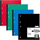 Mead 05222 Wireless Neatbook Notebook, Wide Rule, 10 1/2 x 8, White, 80 Sheets