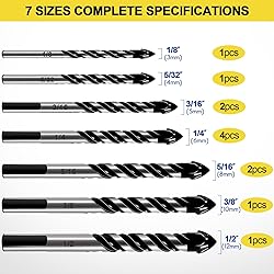 12-PCS Masonry Drill Bit Set & Concrete Drill Bit