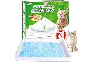 MED Litter Box Liners Compatible with Pets Scoopfree Litter Box Refill Tray Rectangle Bags with Anti-scratch Cardboard 20 Pack