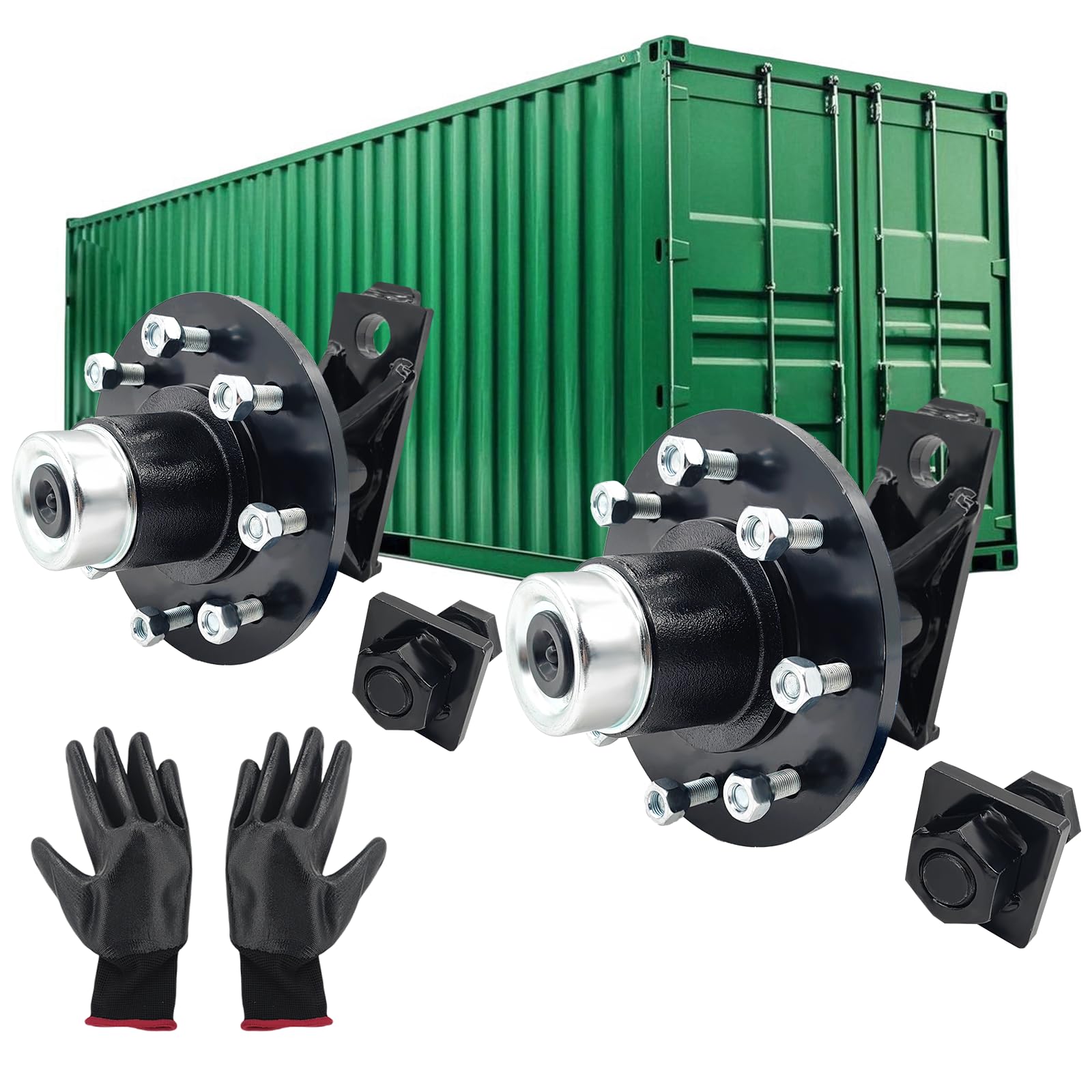 Photo 1 of Upgrade Shipping Container Wheels Kit, 8 x6.5 Lug, Shipping Contianer Accessories, Moves up to 40ft Shipping Container, Extra Thick Plate, Bolt-on Spindle Kit, Quick disassembly, 2 Pack