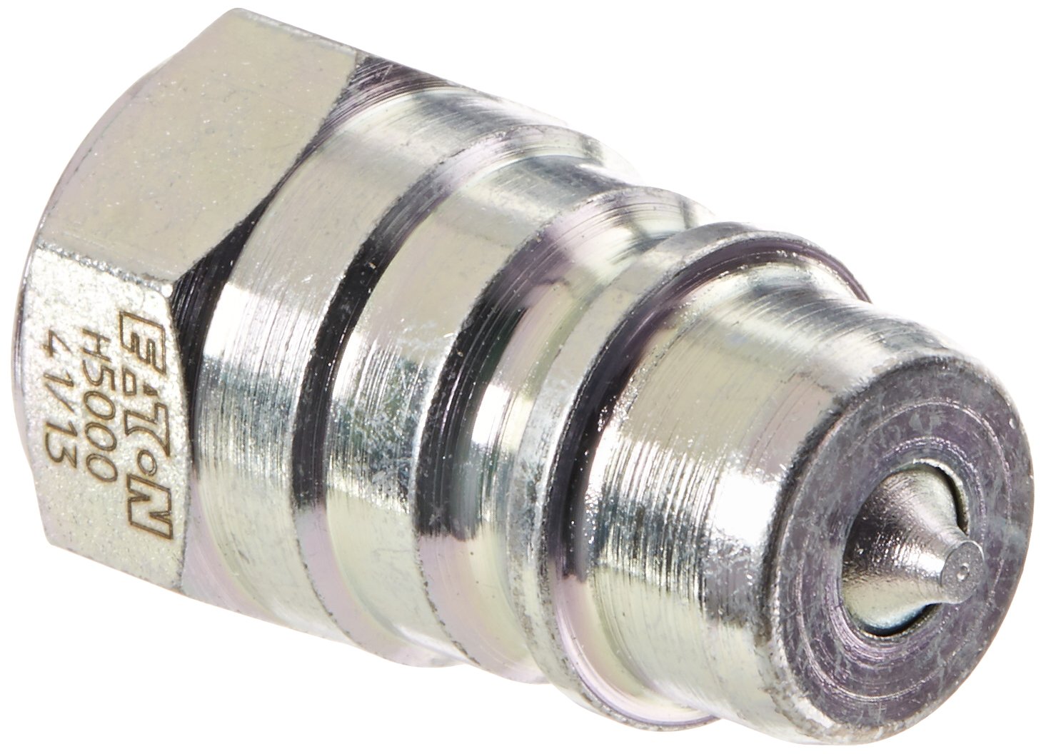 Eaton Hansen HA0501200 Steel Hydraulic Quick Connect Fitting, Plug, 1/4"19 BSPP Male, 1/4" Body