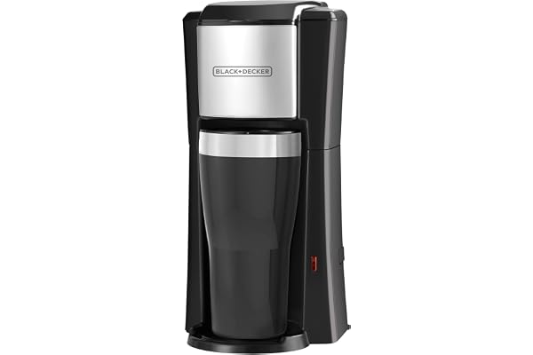 BLACK+DECKER Single Serve Coffee Maker with Dishwasher Safe Travel Mug