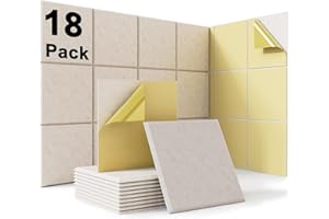 BUBOS 18 Pack Camel Acoustic Panels 12"X12"X 0.4"Soundproof Wall Panels Wall Decoration Sound Absorbing Panel High-Density Sound Deadening Panels,Acoustic Treatment Panel For Home Studio