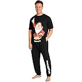 Disney Mens Pyjamas Jack Skellington Donald Duck Grumpy Men's Nightwear Set T-Shirt Long Bottoms PJs M-3XL Loungewear