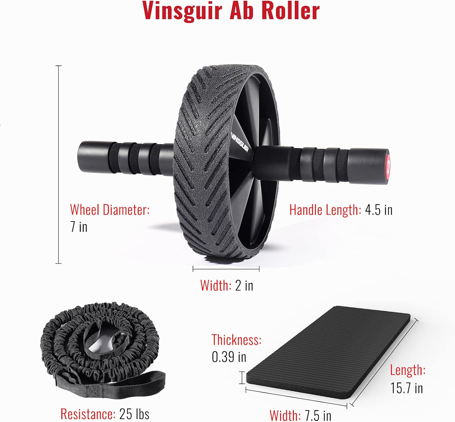 Ab Roller Wheel 3-in-1 Kit Set, Abs Workout Equipment for Abdominal & Core Strength Training, Exercise Wheels for Home Gym Fitness, Ab Machine with Resistance Band & Knee Pad Accessories : Sports & Outdoors