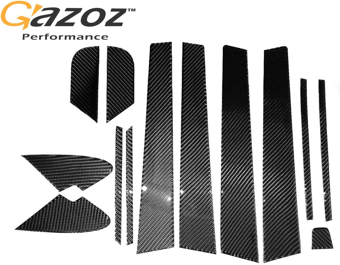 Carbon B Pillar Mask Panel Window Trims for 2015-2020 Subaru WRX STI VA - 15pcs