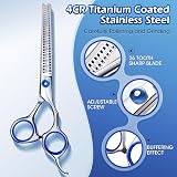 Gimars Heavy Duty Stainless Steel Titanium Pet Grooming Scissors Set view 3