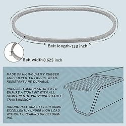 5/8 x 138'' Mower Deck Belt Replace for Cub Cadet
