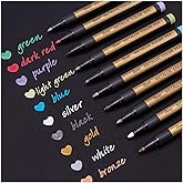 Dyvicl Metallic Marker Pens - Set of 10 Medium Point Metallic Markers for Rock Painting, Black Paper, Card Making, Scrapbooking Crafts, DIY Photo Album