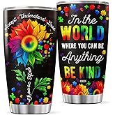 CUBICER Autism Awareness Coffee Tumbler Therapist Travel Mug With Lid Birthday Gifts For Women Adults Mom Friends Insulated Cup Double Wall Stainless Steel Tumblers Inspirational Quotes
