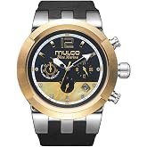 MULCO Luxury Waterproof Watch for Women - Rose Gold Stainless Steel Analog | Large Face Case Quartz Watch with Mother of Pearl Dial, Rose Gold Watch and Silicone Band