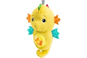 Baby Einstein Sea Dreams Seahorse Plush Soother Toy, with Music and Lights, Ages 0 Months and Up, Yellow