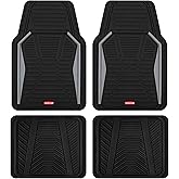 Rubbermaid Car Mat Full Set All-Weather Heavy-Duty 4 Pieces– Trim-to-Fit Universal Car Mats Full Set – Waterproof Rubber Floor Liners for Most Trucks, SUVs, Vans, and Sedans-Gray