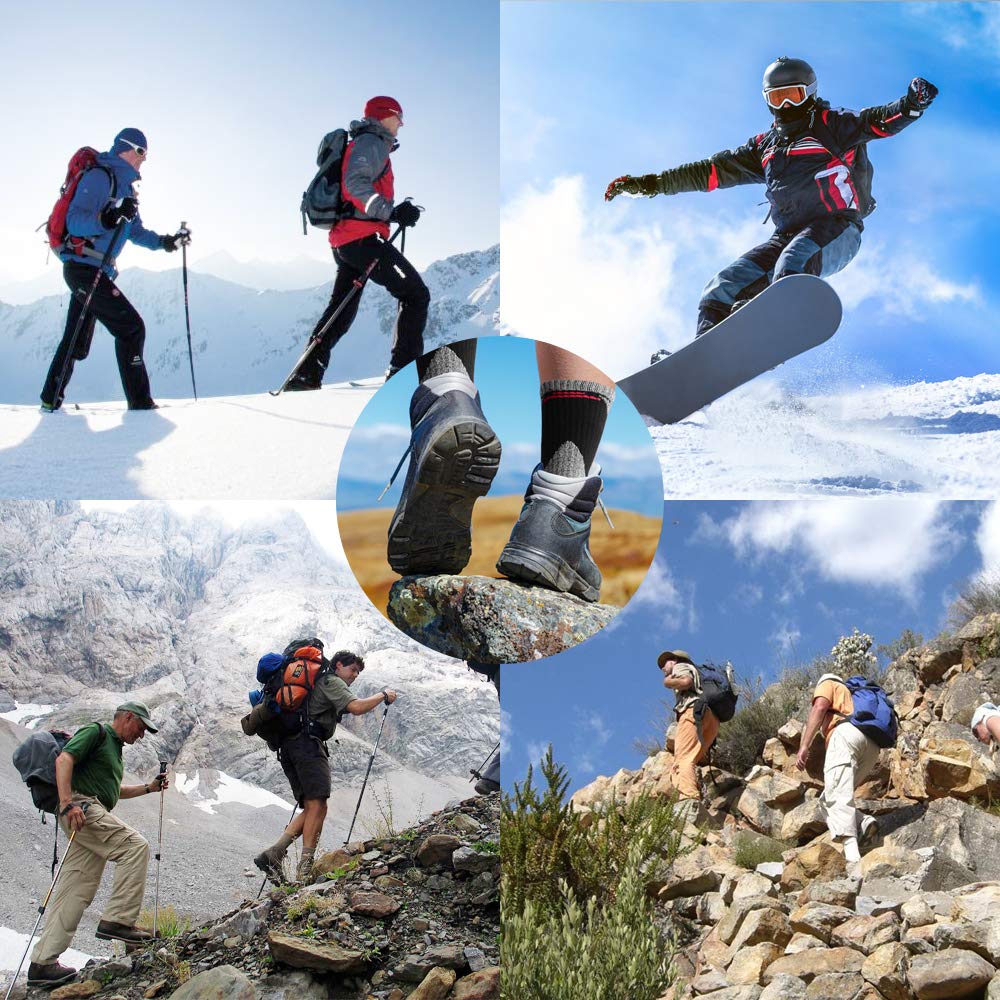 Petrala Hiking Socks Men Moisture Wicking Thick Full Cushion Lightweight for Trekking Walking Outdoor Performance, 5 Pack